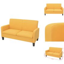 Canapé à 2 places 244721 cm jaune - Canapé Deux Places - Canapé Moderne - Canapé Jaune - Canapé En Tissu - Meubles Salon