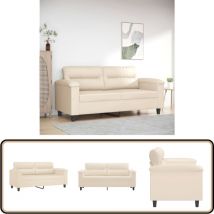 Canapé à 2 places Beige 140 cm Tissu microfibre - Canapé Deux Places - Canapé Beige - Canapé Design - Canapé Moderne - Canapé Confortable