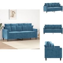 Vidaxl - Canapé à 2 places Bleu 140 cm Velours - Canapé à 2 Places - Canapés à 2 Places - Canapé - Causeuse