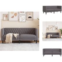 Canapé à 2 places Chesterfield gris similicuir - Canapé Chesterfield - Canapés Chesterfield -canapé - Causeuse