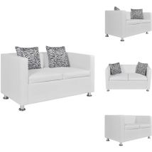 Canapé à 2 places cuir artificiel blanc - Canapé Deux Places - Canapé Blanc - Canapé Similicuir - Canapé Moderne - Canapé Contemporain