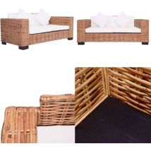 Canapé à 2 places de jardin Rotin naturel - Canapé De Jardin - Rotin Naturel - Mobilier De Jardin - Salon De Jardin - Ameublement Extérieur - Home &