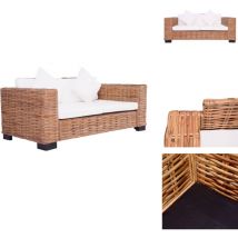 Canapé à 2 places de jardin Rotin naturel - Canapé De Jardin - Rotin Naturel - Mobilier De Jardin - Salon De Jardin - Ameublement Extérieur