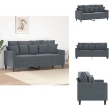 Canapé à 2 places Gris foncé 140 cm Velours - Canapé à 2 Places - Canapés à 2 Places - Canapé - Causeuse