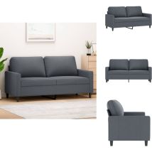 Canapé à 2 places Gris foncé 140 cm Velours - Canapé Deux Places - Canapé Velours - Canapé Gris - Meuble Salon - Salon Cosy