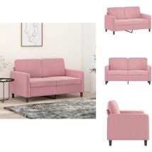 Vidaxl - Canapé à 2 places Rose 120 cm Velours - Canapé à 2 Places - Canapés à 2 Places - Canapé - Causeuse