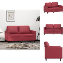 Canapé à 2 places Rouge bordeaux 120 cm Similicuir - Canapé à 2 Places - Canapés à 2 Places - Canapé - Causeuse