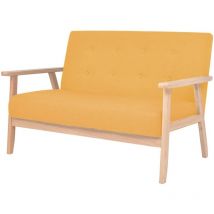 Canapé à 2 places Tissu Jaune