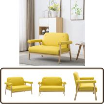 Canapé à 2 places Tissu Jaune - Canapé Deux Places - Canapé Jaune - Canapé Design - Canapé Confortable - Canapé Moderne