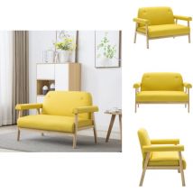 Canapé à 2 places Tissu Jaune - Canapé Deux Places - Canapé Jaune - Canapé Design - Canapé Confortable - Canapé Moderne