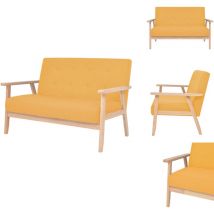 Canapé à 2 places Tissu Jaune - Canapé Deux Places - Canapé Jaune - Canapé Tissu - Canapé Moderne - Canapé Confortable