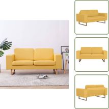 Canapé à 2 places tissu jaune - Canapé Deux Places - Canapé Tissu - Canapé Jaune - Meubles Salon - Mobilier Intérieur