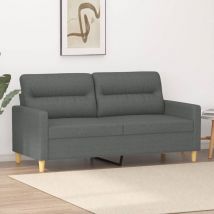 Canapé à 2 places,Sofa pour Salon,Banquette Gris foncé 140 cm Tissu CFW13042