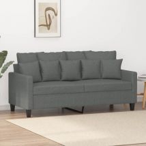 Canapé à 2 places,Sofa pour Salon,Banquette Gris foncé 140 cm Tissu CFW55194