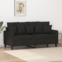 Canapé à 2 places,Sofa pour Salon,Banquette Noir 140 cm Tissu CFW63714