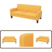 Canapé à 3 places 180 x 65 x 76 cm Jaune - Canapé Trois Places - Canapé Moderne - Canapé Jaune - Canapé En Tissu - Canapé Design