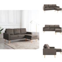 Canapé à 3 places avec repose-pied Taupe Tissu - Canapé Trois Places - Canapé Avec Repose-pieds - Canapé Tissu - Canapé Taupe - Meubles Salon