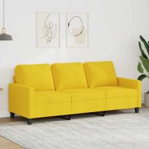 Canapé à 3 places Jaune clair 180 cm Tissu