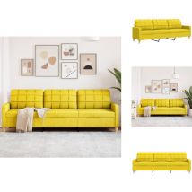 Canapé à 3 places Jaune clair 210 cm Tissu - Canapé à 3 Places - Canapés à 3 Places - Canapé - Canapé Rembourré