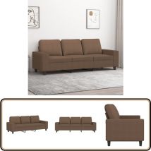 Canapé à 3 places Marron 180 cm Tissu - Canapé Trois Places - Canapé Marron - Canapé Tissu - Canapé Design - Canapé Moderne
