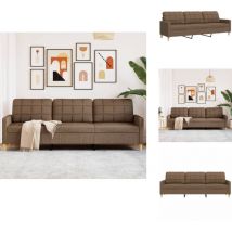 Vidaxl - Canapé à 3 places Marron 210 cm Tissu - Canapé à 3 Places - Canapés à 3 Places - Canapé - Canapé Rembourré