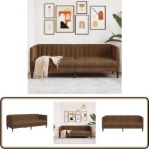 Canapé à 3 places marron similicuir daim - Canapé Trois Places - Canapé Cuir Faux Daim - Canapé Marron - Canapé Confortable - Canapé Design