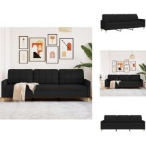 Vidaxl - Canapé à 3 places Noir 210 cm Tissu - Canapé à 3 Places - Canapés à 3 Places - Canapé - Canapé Rembourré