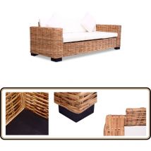 Canapé à 3 places Rotin naturel - Canapé Rotin - Canapé Design - Canapé Intérieur - Canapé 3 Places - Meubles Salon