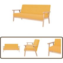 Canapé à 3 places Tissu Jaune - Canapé Trois Places - Canapé Jaune - Canapé Design - Canapé Moderne - Canapé Confortable