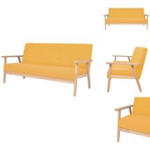 Canapé à 3 places Tissu Jaune - Canapé Trois Places - Canapé Jaune - Canapé Design - Canapé Moderne - Canapé Confortable
