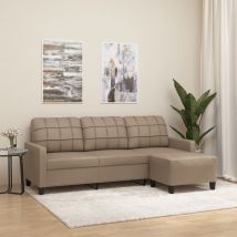 Design In - Canapé à 3 places,Sofa pour Salon,Banquette avec repose-pieds Cappuccino 180cm Similicuir CFW30066