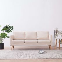 Design In - Canapé à 3 places,Sofa pour Salon,Banquette Tissu Crème CFW56599
