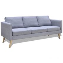 Design In - Canapé à 3 places,Sofa pour Salon,Banquette Tissu Gris clair CFW35245