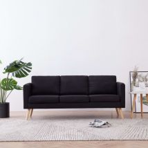Design In - Canapé à 3 places,Sofa pour Salon,Banquette Tissu Noir CFW28603