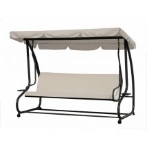 Salone - Canape' a' bascule 3 places balancoire en acier plateau inclinable a' de'gagement rapide e'cru pour jardin