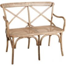 Biscottini - Canapé à deux sièges type Thonet finition blanc antique L105XPR50XH90 cm