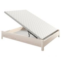 Canapé Abatible Arcón de madera con patas y tirador embutido altura 34 cm 150x182 cm - Glaciar