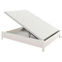 Aznar - Canapé Abatible Arcón de madera con patas y tirador embutido altura 34 cm 90x182 cm - Blanco Nieve