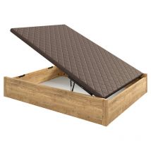Aznar - Canapé Abatible Arcón de madera con tirador embutido altura 34 cm 180x182 cm - Estepa