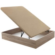 Relax - Canapé Abatible Musa 3D gran capacidad alturas 38/32 cm 180x200 cm - Natural - Altura 32 cm