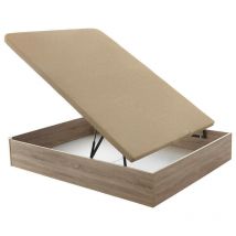 Relax - Canapé Abatible Musa 3D gran capacidad alturas 38/32 cm 150x200 cm - Natural - Altura 38 cm