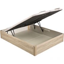 Canapé abatible Pikolin design color natural de madera con tapa doble y cubeta única de alta resistencia 150x190