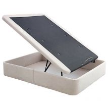 Canape Abatible Tela con tapa Marco 3D altura 36 cm Beige - 90x200 cm - No