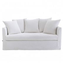Canapé bouclette Soho Haomy Blanc 180x80x85 cm