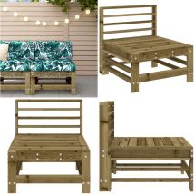 Canapé central de jardin bois de pin imprégné - Canapé De Jardin - Mobilier De Jardin - Canapé Extérieur - Design à Lattes - Bois De Pin - Home &