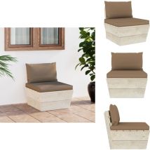 Canapé central palette de jardin avec coussins Épicéa imprégné - Canapé Jardin - Canapé Palettes - Mobilier De Jardin - Canapé En Bois - Décoration