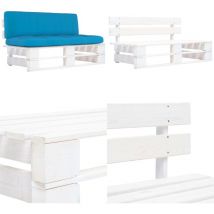 Canapé central palette de jardin Blanc Bois de pin imprégné - Canapé Jardin - Mobilier De Jardin - Canapé Extérieur - Canapé Bois - Canapé Palette