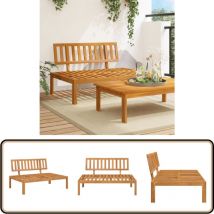 Canapé central palette de jardin bois massif d'acacia - Canapé Extérieur - Mobilier De Jardin - Canapé En Bois - Acacia Massif - Canapé Modulable