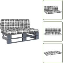 Canapé central palette de jardin Gris Bois de pin imprégné - Canapé De Jardin - Mobilier De Jardin - Canapé En Bois - Canapé Palette - Meubles De