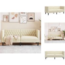 Canapé Chesterfield 2 places crème similicuir - Canapé Chesterfield - Canapés Chesterfield -canapé - Causeuse